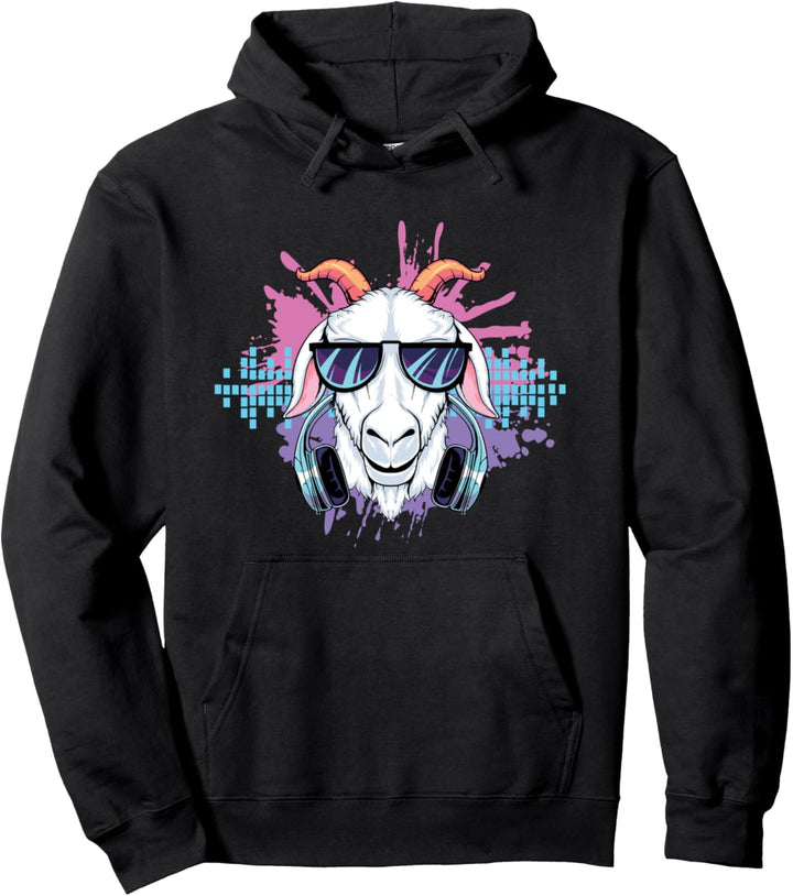 DJ Goat Music Electronic Goat Headphones House Trance Lover Pullover Hoodie