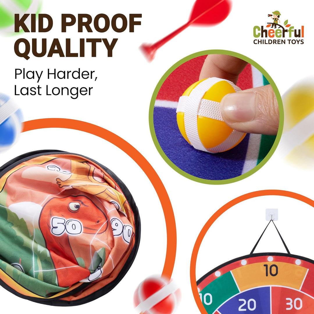 Cheerful Children Toys Jumbo Kids Dartscheibe XL oder XXL, grosse Klett-Dartscheibe mit wendbaren De