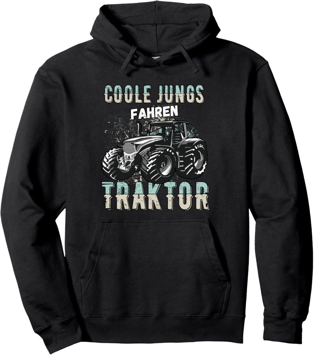 Coole Jungs fahren Traktor Trecker Junge Kinder Bauernhof Pullover Hoodie
