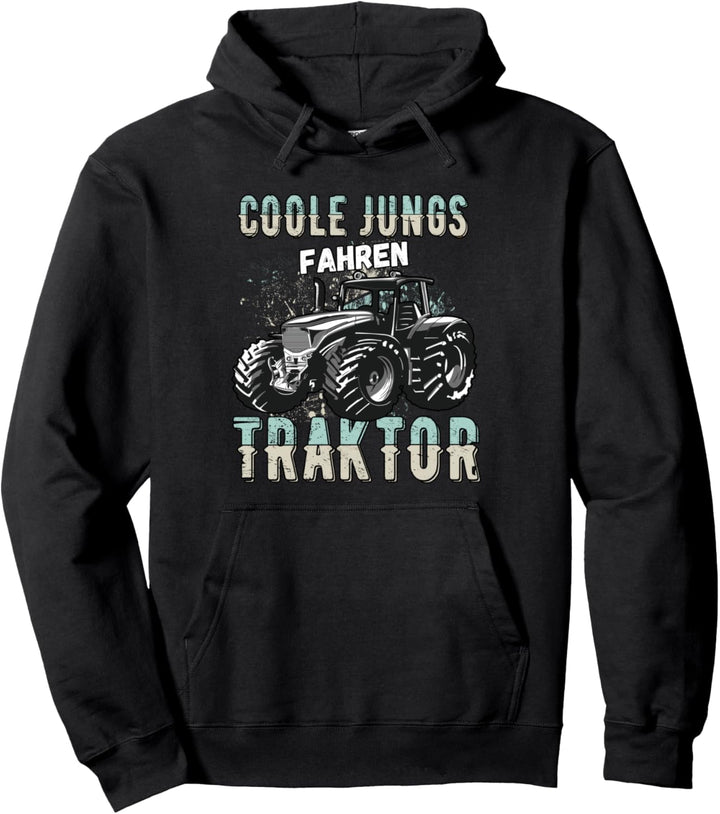 Coole Jungs fahren Traktor Trecker Junge Kinder Bauernhof Pullover Hoodie