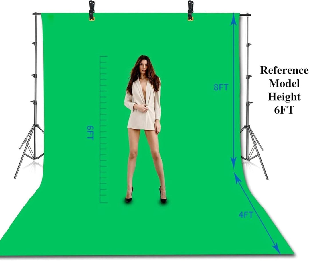 EMART Hintergrund Ständer mit Greenscreen, Fotostudio Set mit 2,6*3m Foto Hintergrund Stützsystem, 3