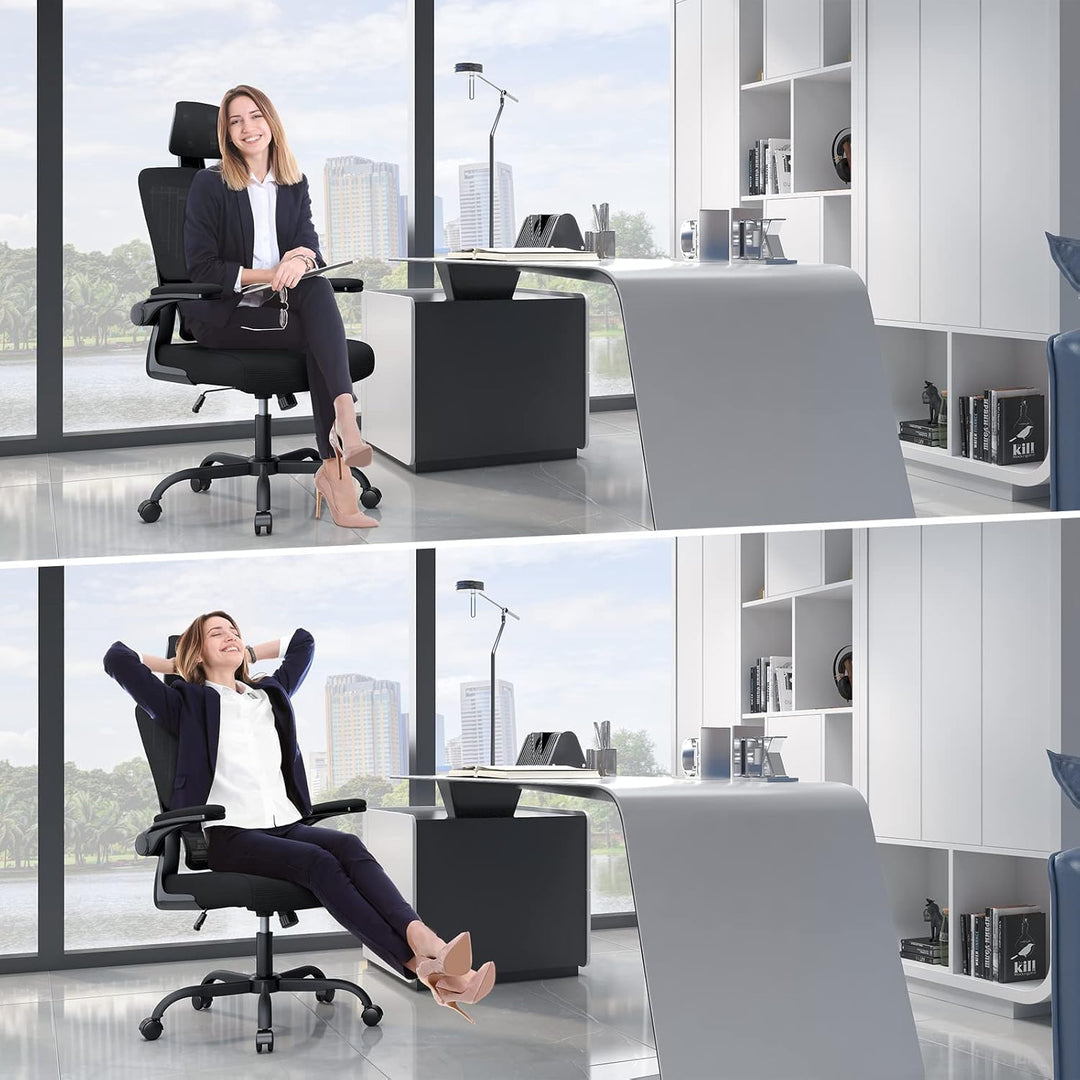 naspaluro Bürostuhl Ergonomischer, Schreibtischstuhl mit Hochklappbaren Armlehnen, Dynamischer Lordo