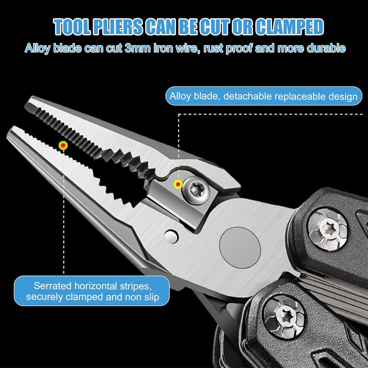 18 in 1 Multitool-Hammer – Kohlenstoffstahl Tragbares Multi-Tool für Camping, Wandern, Notfall, Über