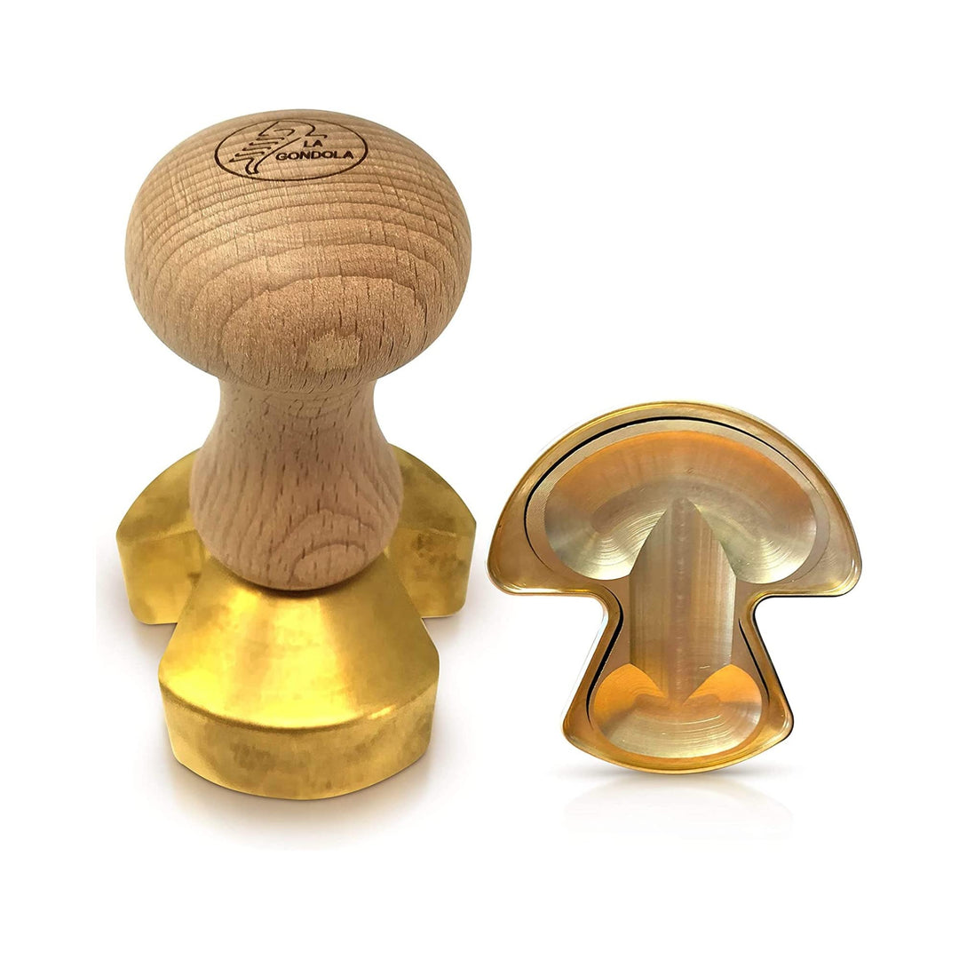 LA GONDOLA Professionelle Ravioli Stempel PILZ aus Messing mit Naturholzgriff -Formen und Stanzer vo