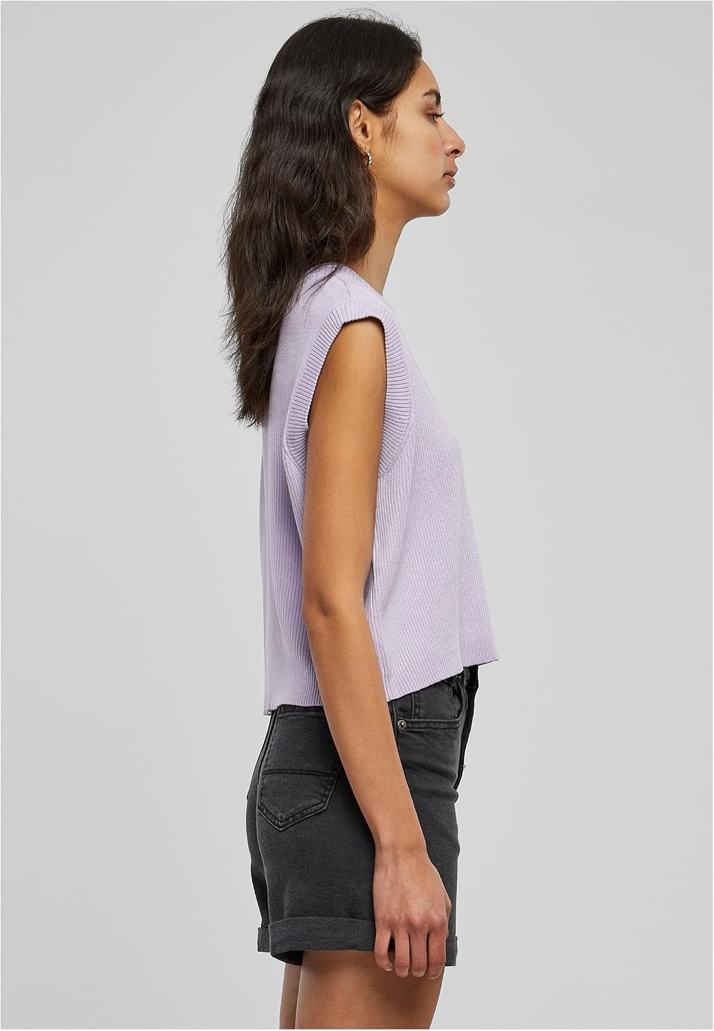 Urban Classics Damen Ladies Short Knittd Slip On S Lilac, S Lilac