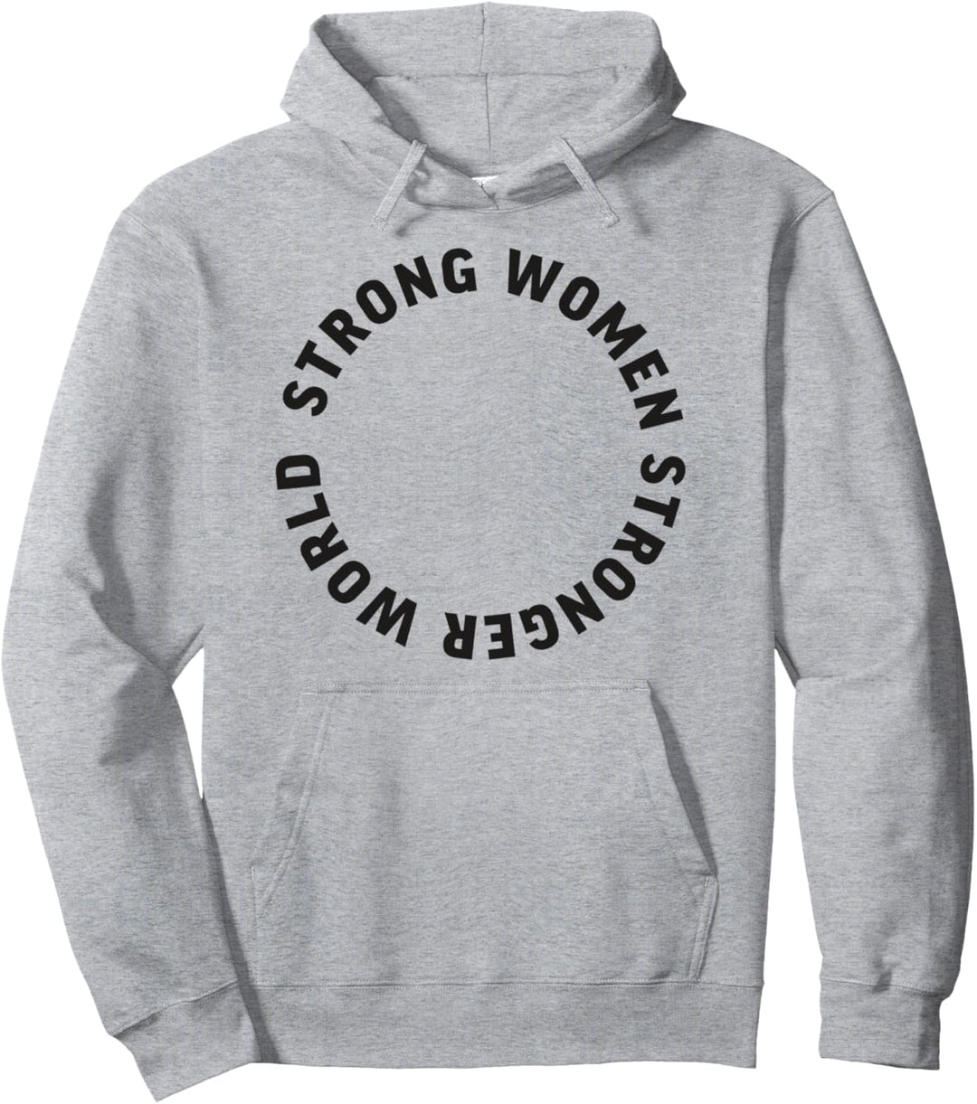 Strong Women Stronger World Word Circle Pullover Hoodie