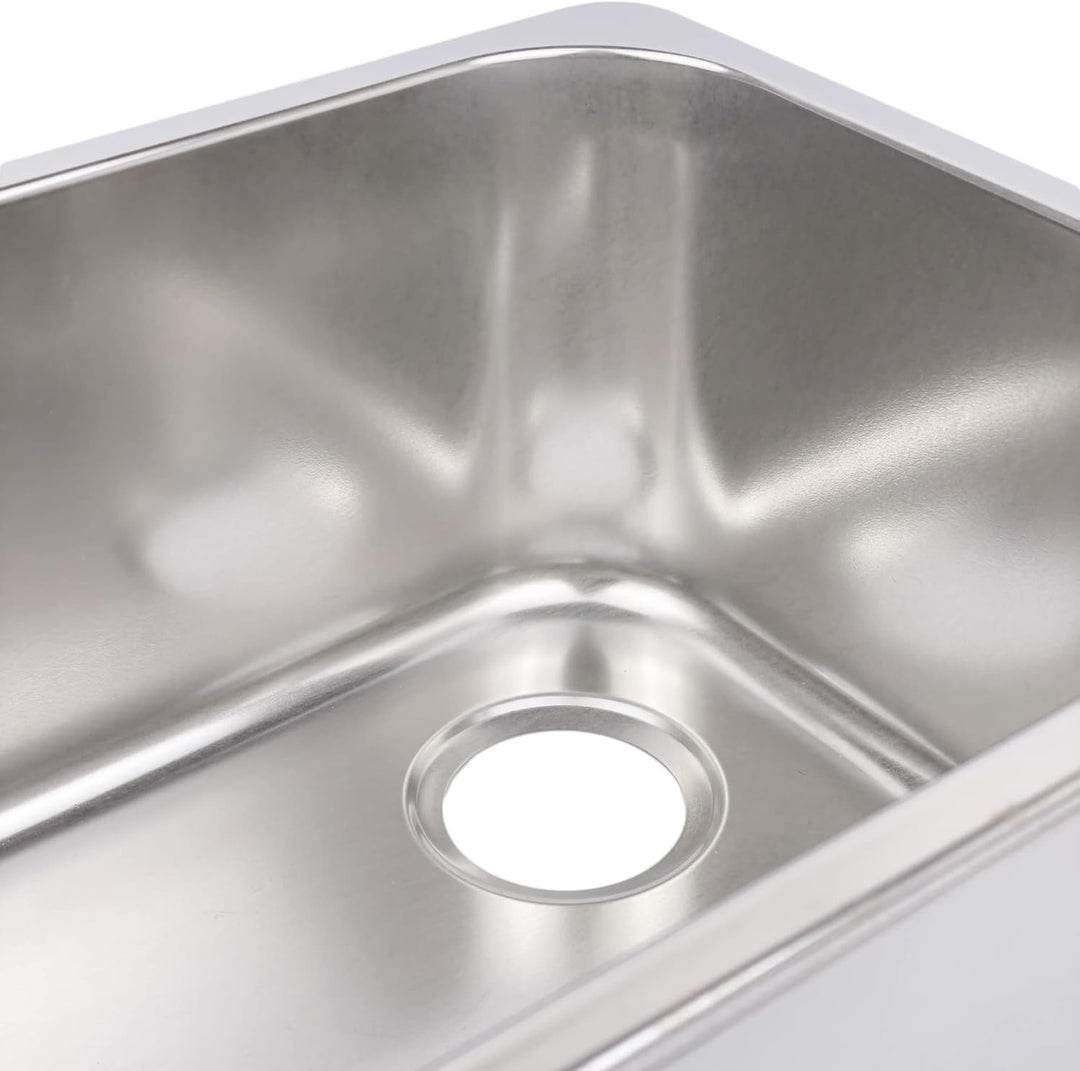 GATE14® Rechteckige Einbauspüle aus hochglanzpoliertem Edelstahl 1 Becken 10,8 l