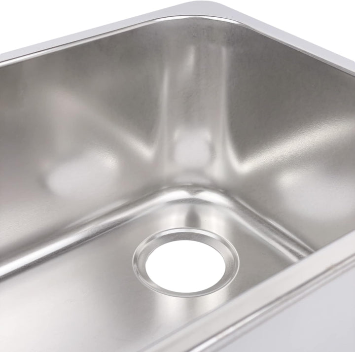 GATE14® Rechteckige Einbauspüle aus hochglanzpoliertem Edelstahl 1 Becken 10,8 l