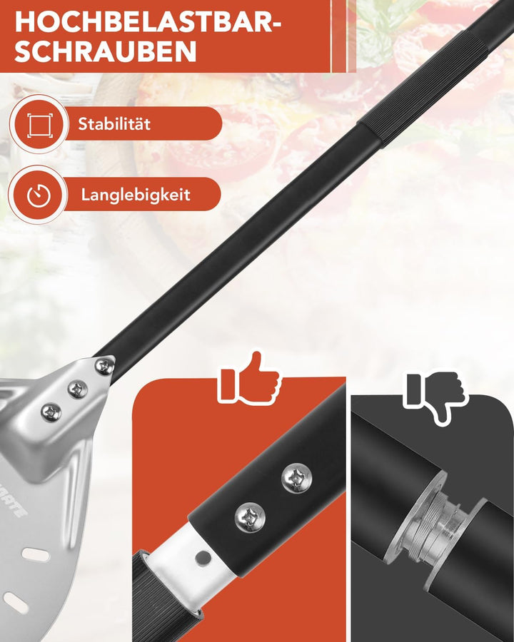 SOUTHGATE Pizzawender, Pizzaschieber Perforiert, Pizza Turning Peel rund, Aluminium-Schaufel perfori