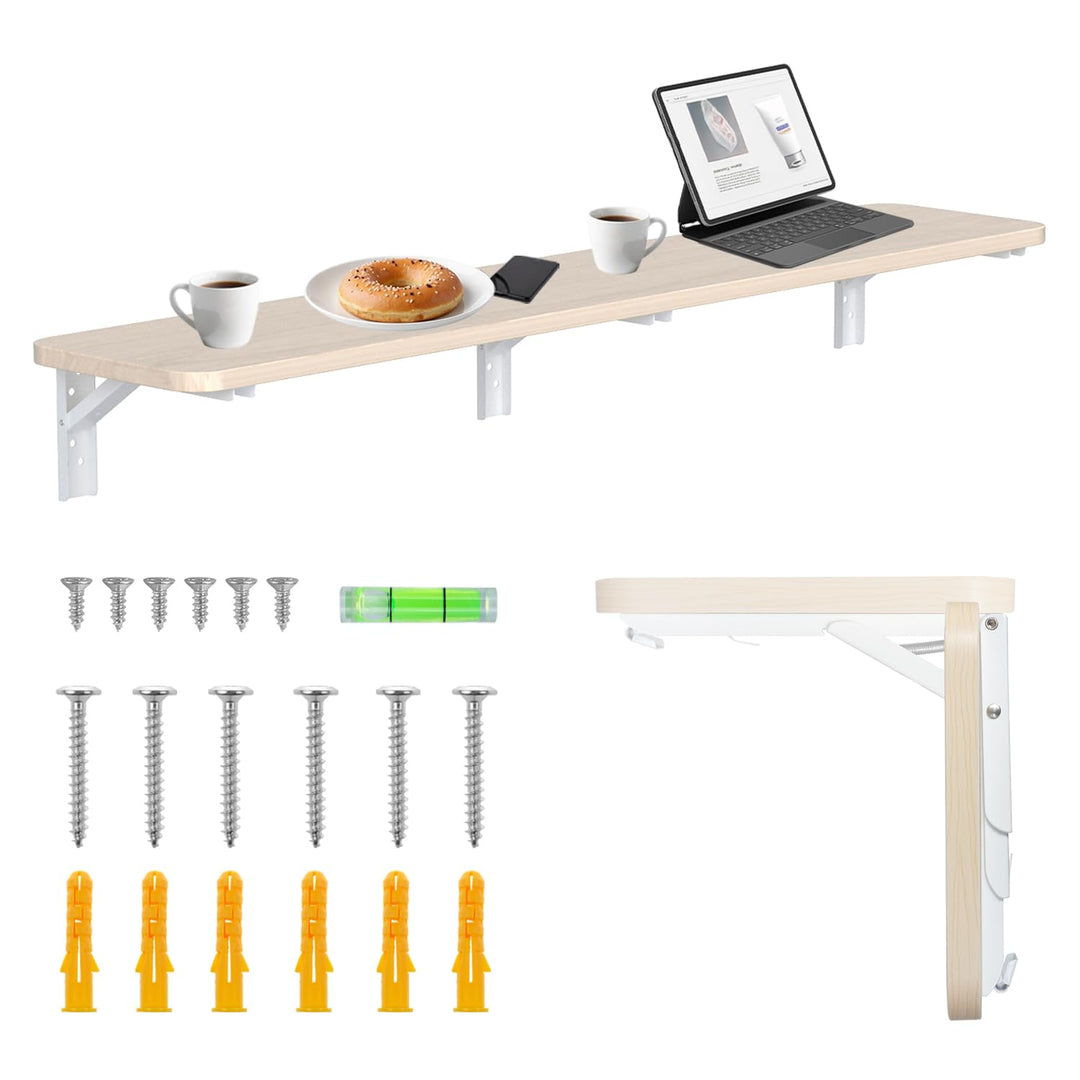 Maclean MC-129 faltbares Wandregal 100x20cm Tragkraft 50kg Klapptisch mit sicherer Verriegelung Klap