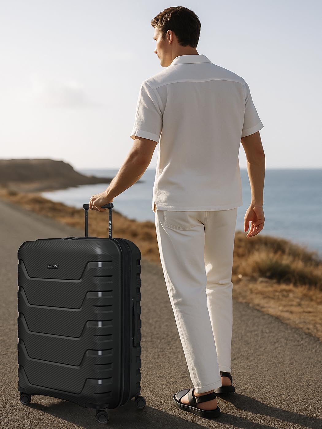 SMARTBOX Hartschalen Check-in Koffer | Grosser XL Trolley 52 x 33x 76 cm von 111 auf 120 Liter erwei