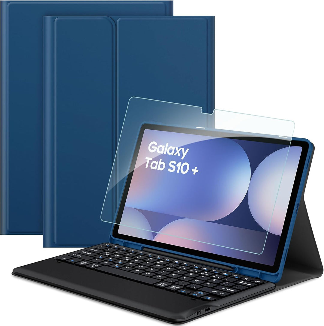 EasyAcc Tastatur Hülle Kompatibel mit Samsung Galaxy Tab S9 FE+ / S9+ / S9 Plus / S10+ 12.4 Zoll 202