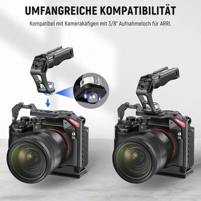 NEEWER Top Handle Oberer Kameragriff mit 3/8" ARRI Locating Schraube, komfortabler Silikongriff mit