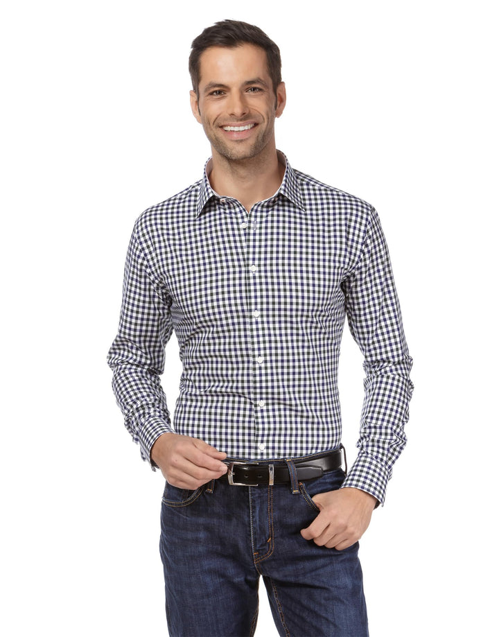 Vincenzo Boretti Herren Hemd bügelfrei 100% Baumwolle Slim-fit Uni-Farben 39-40 5-grün, 39-40 5-grün