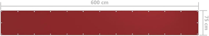 WIFESE Balkon Sichtschutz 75x600 cm mit Ösen und Kordel Balkonbespannung UV-Schutz Balkonverkleidung