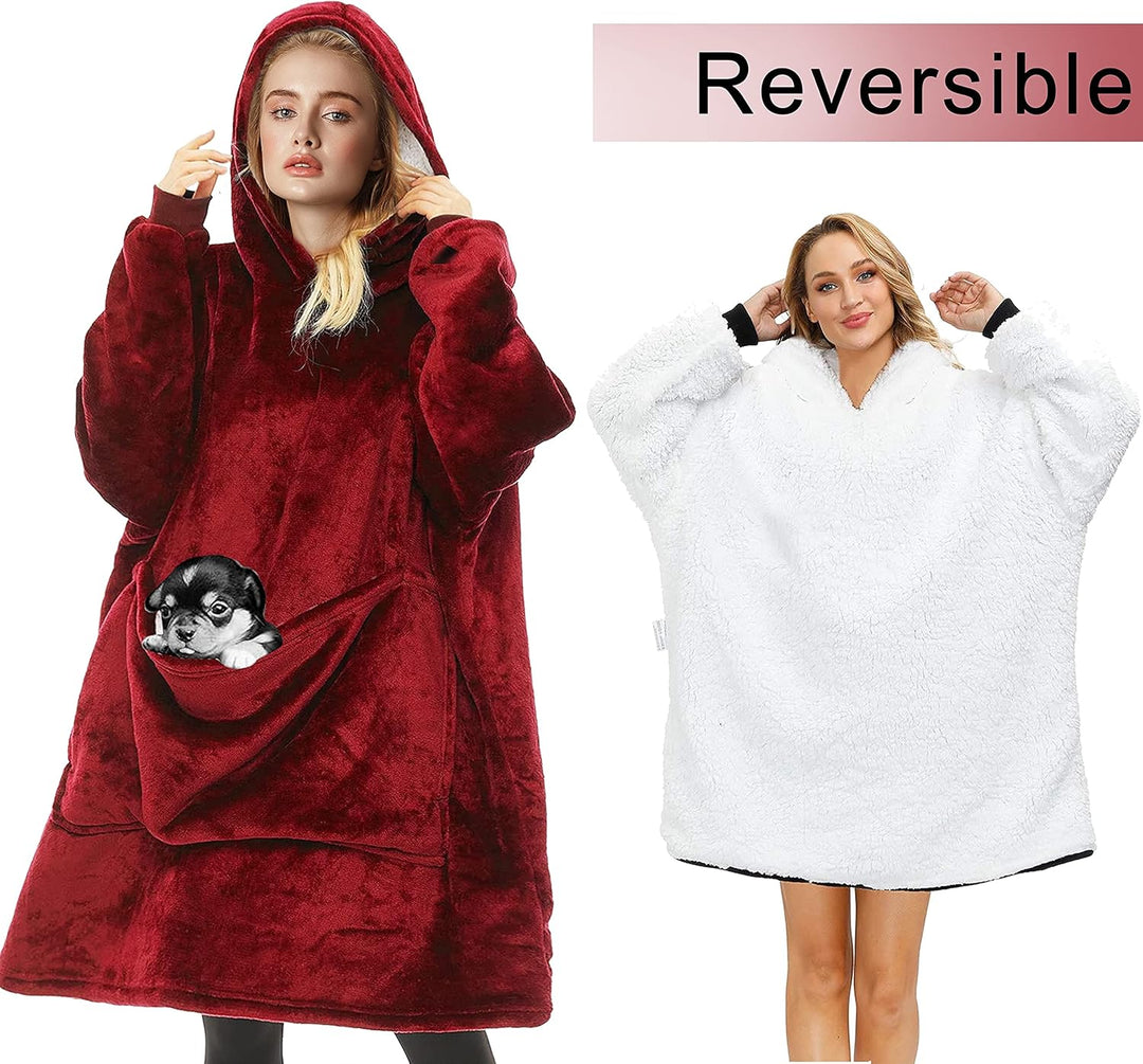 Yutdeng Sweatshirt Hoodie Oversize Damen Kapuzenpullover Decke Hoodie Super Weich Pulloverdecke Herr