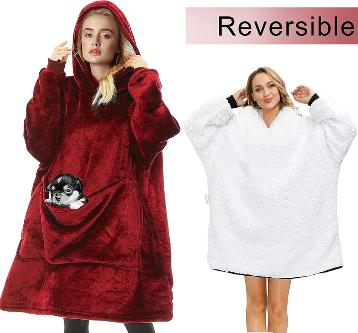 Yutdeng Sweatshirt Hoodie Oversize Damen Kapuzenpullover Decke Hoodie Super Weich Pulloverdecke Herr