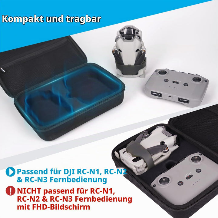 JSVER Tasche für DJI Mini 3/Mini 3 Pro, EVA Tragetasche/Tragekoffer Hervorragender Schutz kompatibel