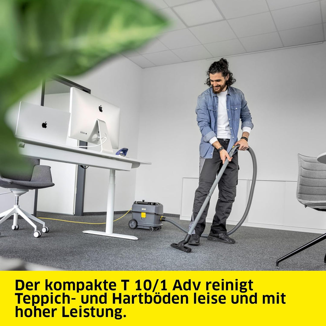 Kärcher Trockensauger T 10/1 ADV, für Textil- und Hartböden, Behälter (teilweise aus Rezyklat): 10 l
