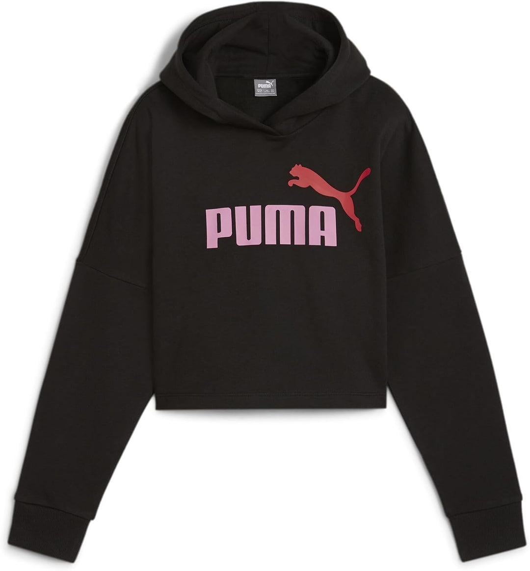 PUMA Mädchen ESS Logo Cropped Hoodie G Sweat 110 Puma Black, 110 Puma Black