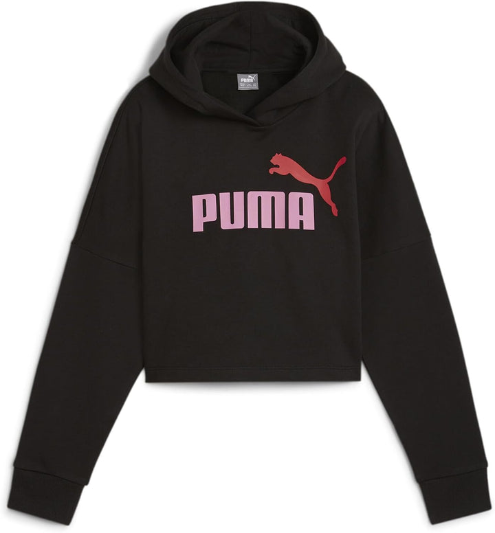 PUMA Mädchen ESS Logo Cropped Hoodie G Sweat 110 Puma Black, 110 Puma Black