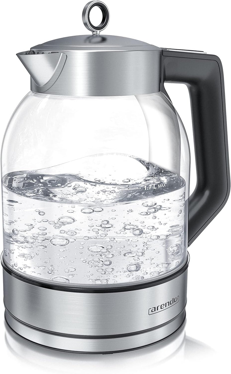 Arendo - Glas Wasserkocher mit Temperatureinstellung 40-100 Grad in 5er Schritten - 1,7 Liter - max.