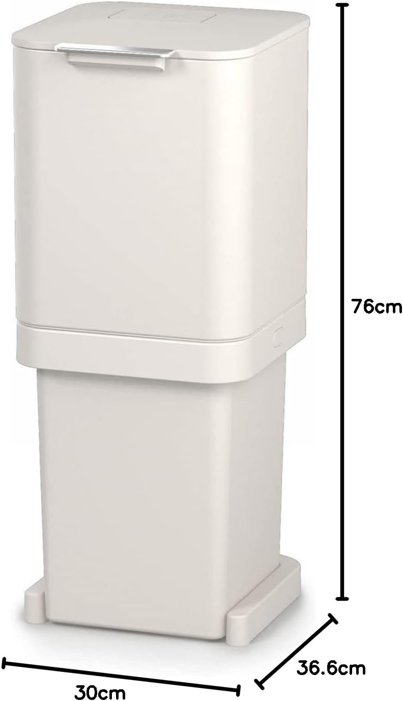 Joseph Joseph Totem Pop - Mülltrennungs und Recyclingeinheit 40 Liter - steinfarbig, 40 L