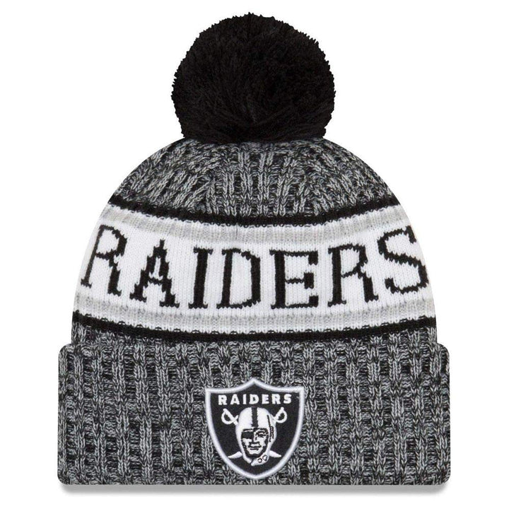 New Era NFL Sideline 2018 Bobble Mütze Oakland Raiders