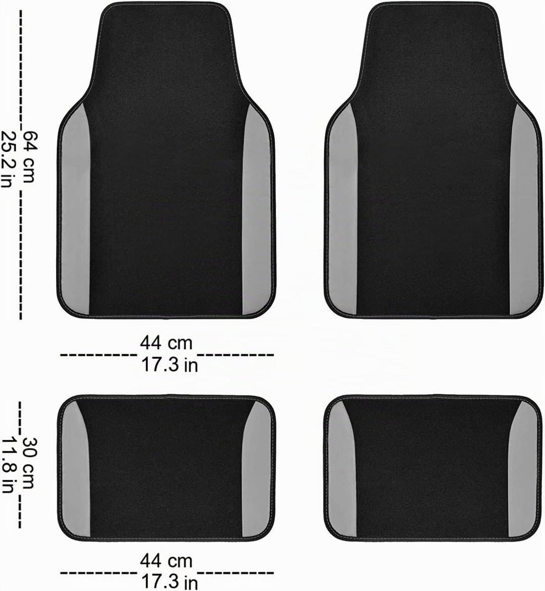 Flying Banner Universal Sitzbezug Auto Komplettset mit rutschfesten Auto-Fussmatte (Combo Set, Grau)