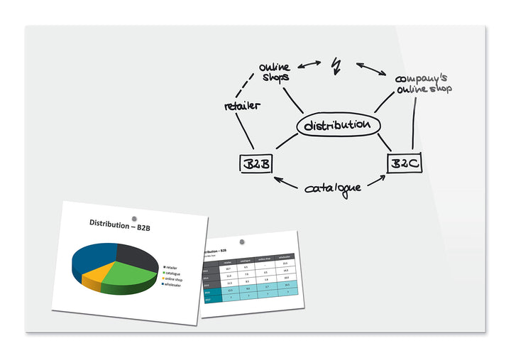 Be!Board B1300 Grosse Glas-Magnettafel / Whiteboard rein-weiss, 90 x 60 cm super weiss 90 x 60 cm, s