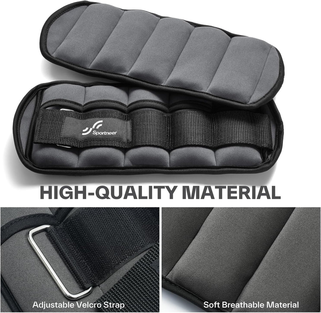 Sportneer Gewichtsmanschetten, Verstellbares Fussgelenkgewichte Set, Fuss-/Handgelenkgewicht Mansche