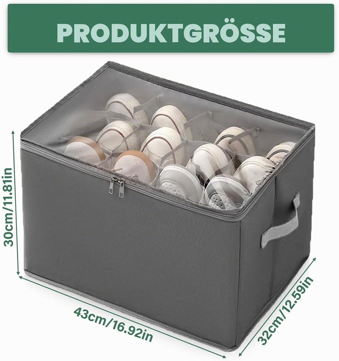 Schuhorganizer Schrank, 2 Stück Schuhaufbewahrung Platzsparend, Grosser Faltbar Stoff Schuhboxen Sta