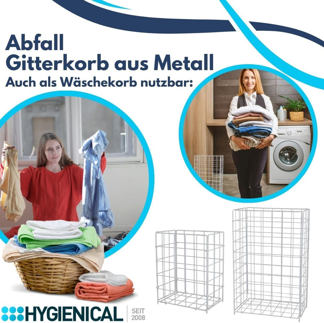 Metallgitterkorb für Müllbeutel, Gitterkorb aus Drahtgeflecht, Wäschekorb, Drahtgitterkorb für Abfal