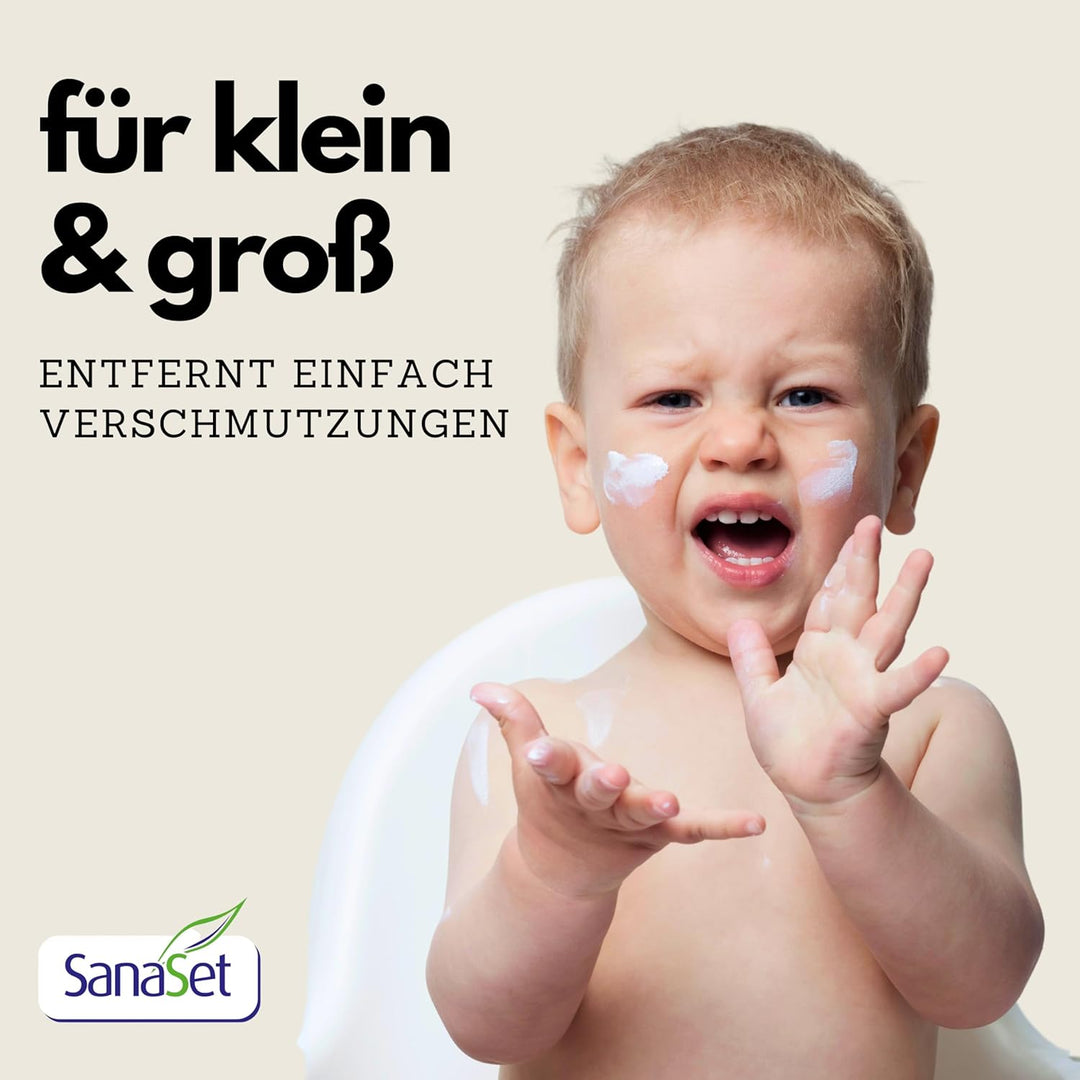 SanaSet Baby Feuchttücher - sanftes Toilettenpapier/Spucktücher mit Aloe Vera, Kamille & Olivenöl fü