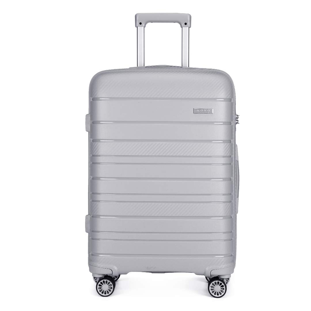 Kono Zwillingsrollen Reisekoffer TSA-Schloss 65cm Trolley Koffer Polypropylen Hartschale Rollkoffer 