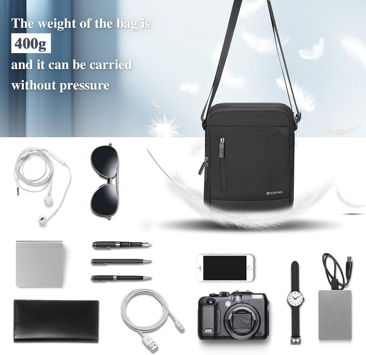 BAIGIO Herren Umhängetasche Tablet iPad bis 11 Zoll, Schultertasche Herrentasche zum Umhängen Crossb