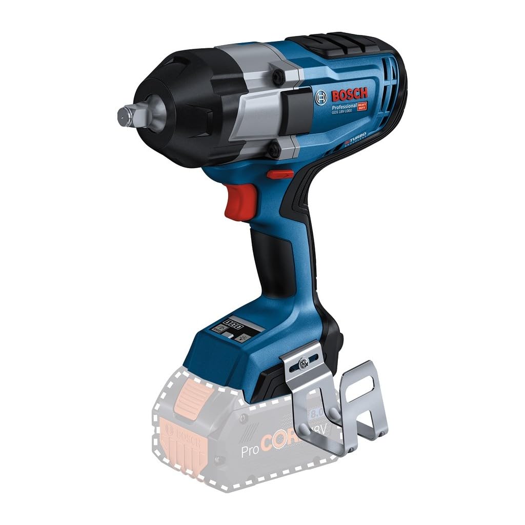 Bosch Professional 18V System BITURBO Akku Drehschlagschrauber GDS 18V-1000 (inkl. Leiterclip, ohne
