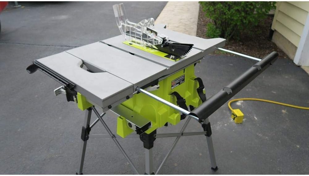 Ryobi 1800 W Tischkreissäge (Kreissäge, Säge) RTS1800ES-G (mit Untergestell, Sägeblatt) 5133002023