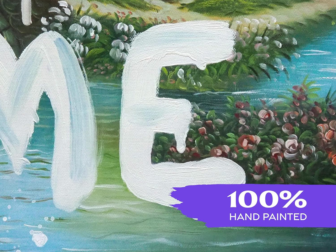 Kunstmoneten Street Art | 100% HANDGEMALT | Banksy Bilder Leinwand | Gemälde 'Home Sweet Home 90x60c