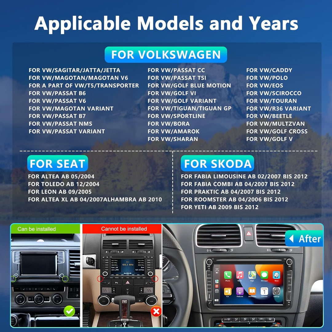 4GB+64GB Android Autoradio mit Type-C USB für VW Golf 5 6 Polo Passat B6 Touran T5 Seat Tiguan EOS C