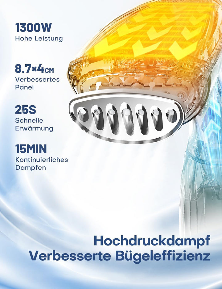 AROEVE Steamer Dampfglätter 1300W Handheld Dampfbügeleisen, 260ML Grosser Tank, 2 Dampfmodi, kompakt