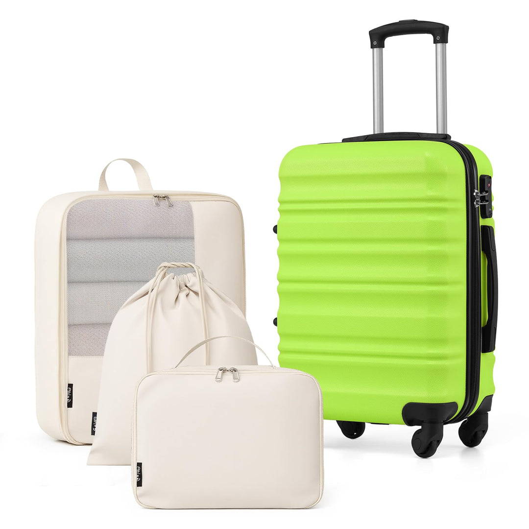 COOLIFE Handgepäck Koffer Set 20 Zoll, ABS+PC Hartschalenkoffer mit Rollen & TSA-Schloss, Enthält 1