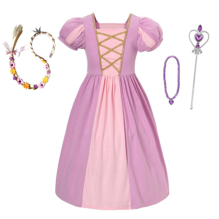 Lito Angels Prinzessin Kleid Kostüm Verkleidung mit Zubehör für Kinder Mädchen, Rapunzel Schneewittc