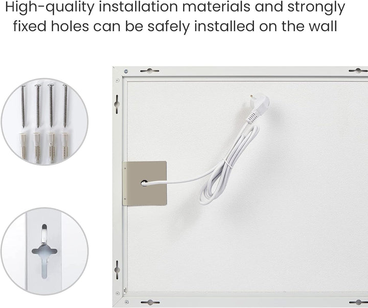 Hocosyme Infrarotheizung 600 Watt, Infrarotheizung Wandmontage bis 120 Grad Celsius für 3-15㎡ - 1-3