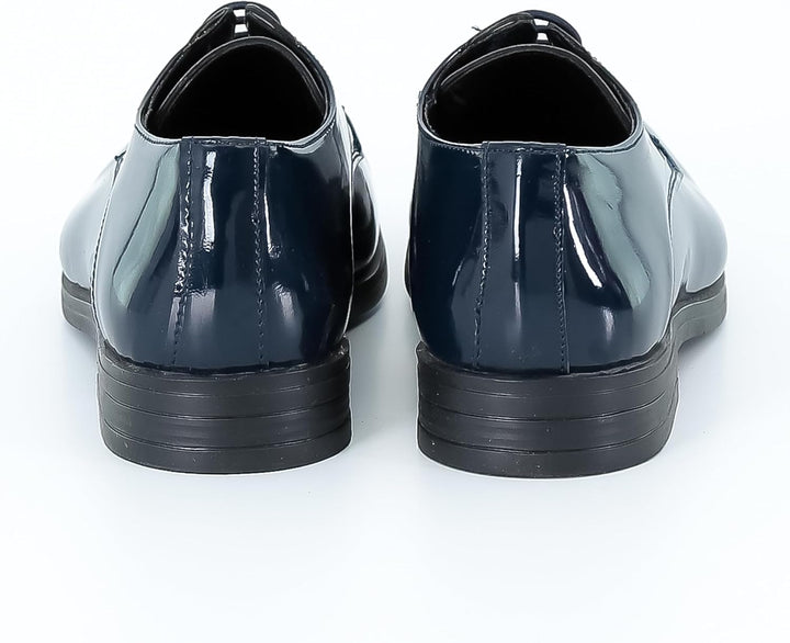 SIRRI Jungen-Derby-Schuhe aus Lackleder für formelle Kleidung zum Schnüren für Hochzeit und Abschlus