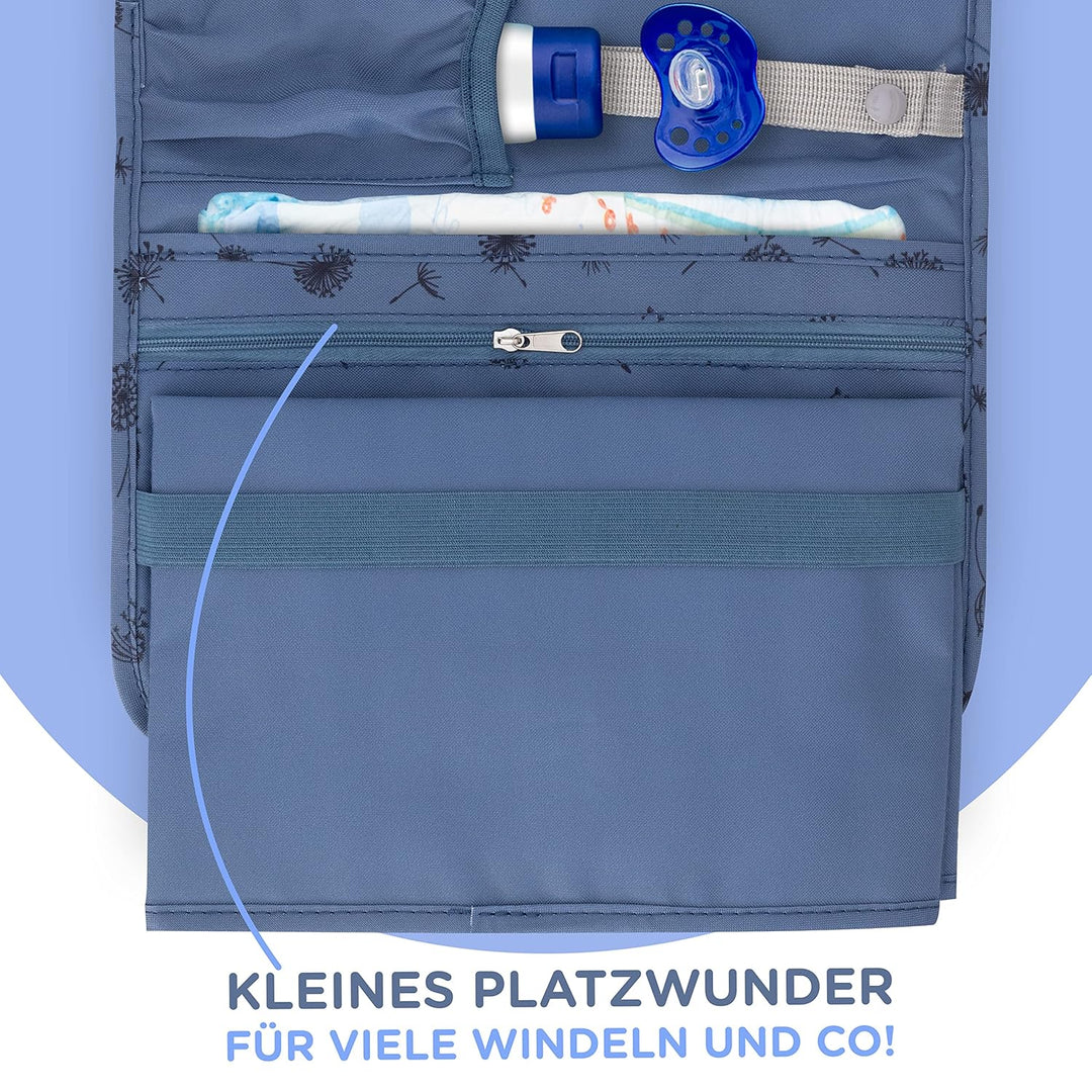 Jubi® Windeltasche mit Wickelunterlage für unterwegs mit extra viel Platz - Kleine Wickeltasche - Bl