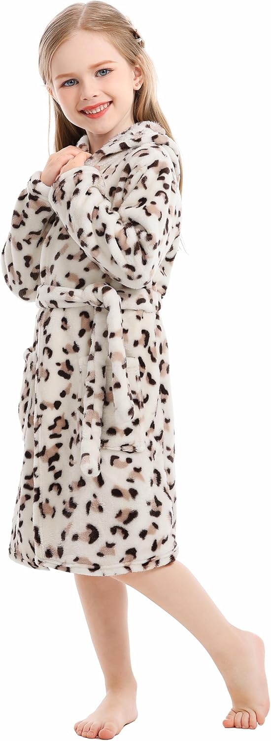 Unisex Baby Korallen Fleece mit Kapuze Morgenmantel Bademantel Jungen Mädchen Kleinkinder Pyjamas Na