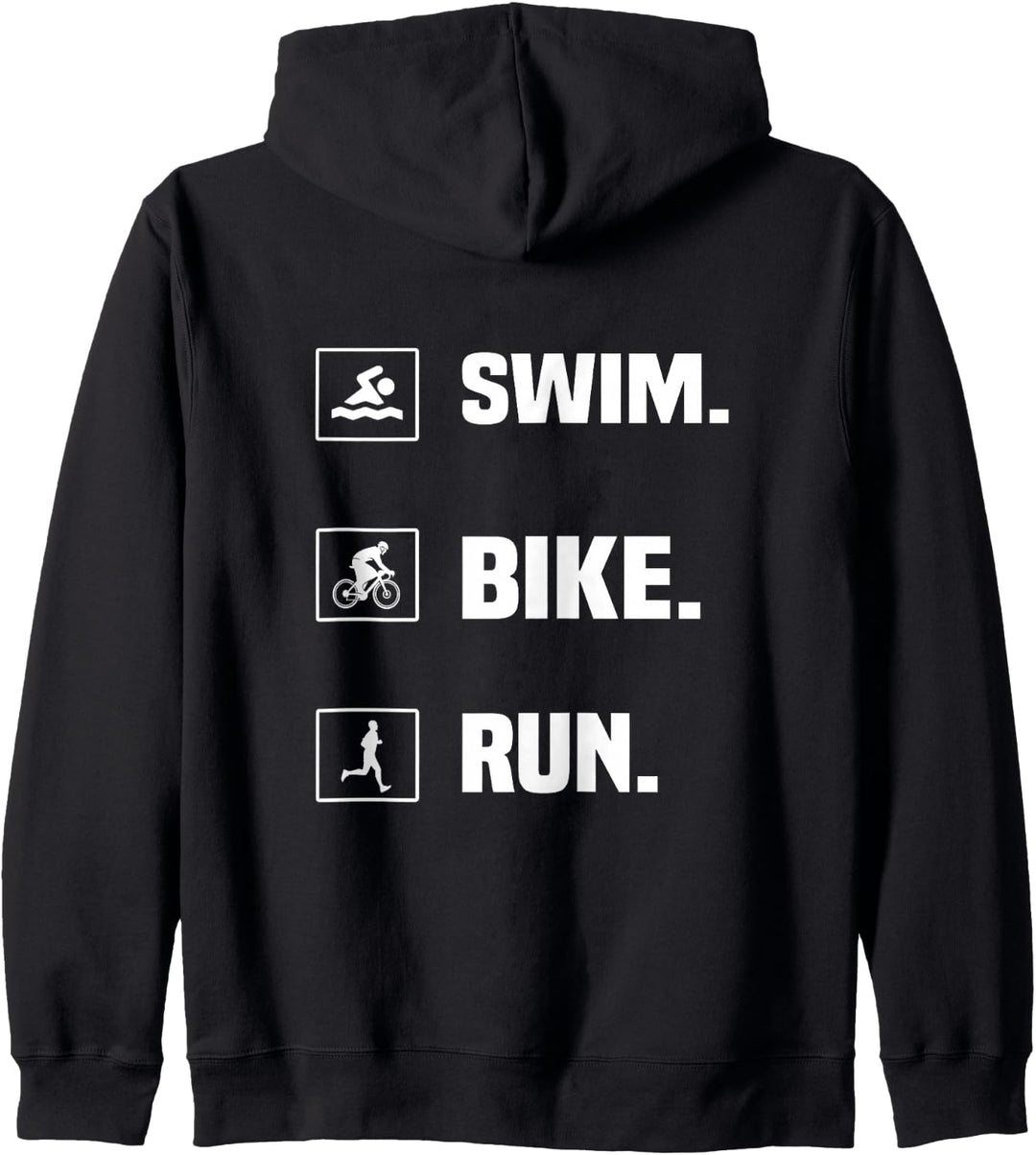 Backprint Swim Bike Run Triathlon Kapuzenjacke