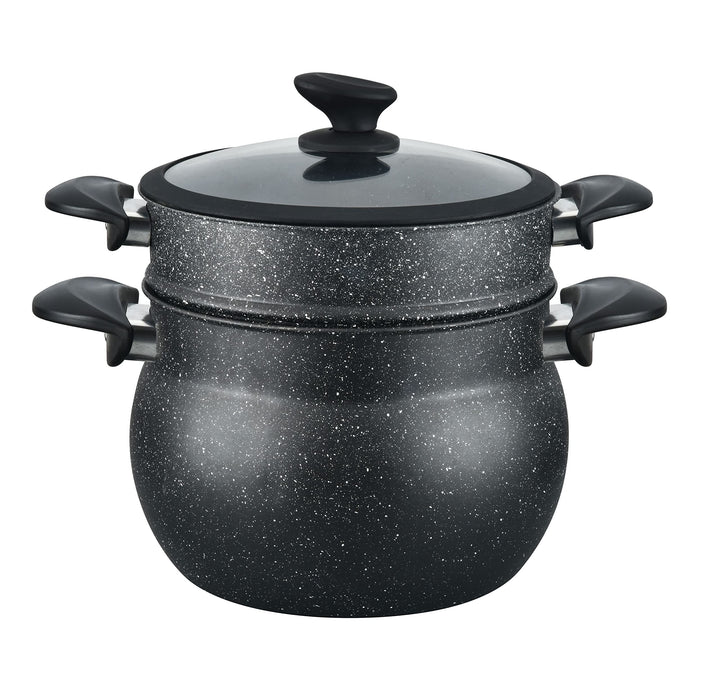 3 tlg Kuskus Topf 12L Dampfgarer COUSCOUS Ø26cm Dampfkocher Gemüse Steamer Induktion Mantykocher