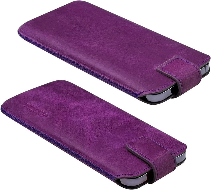 Suncase ECHT Ledertasche Leder Etui *Slim-Edition* kompatibel mit iPhone 16 Pro Max (6,9 Zoll) Hülle